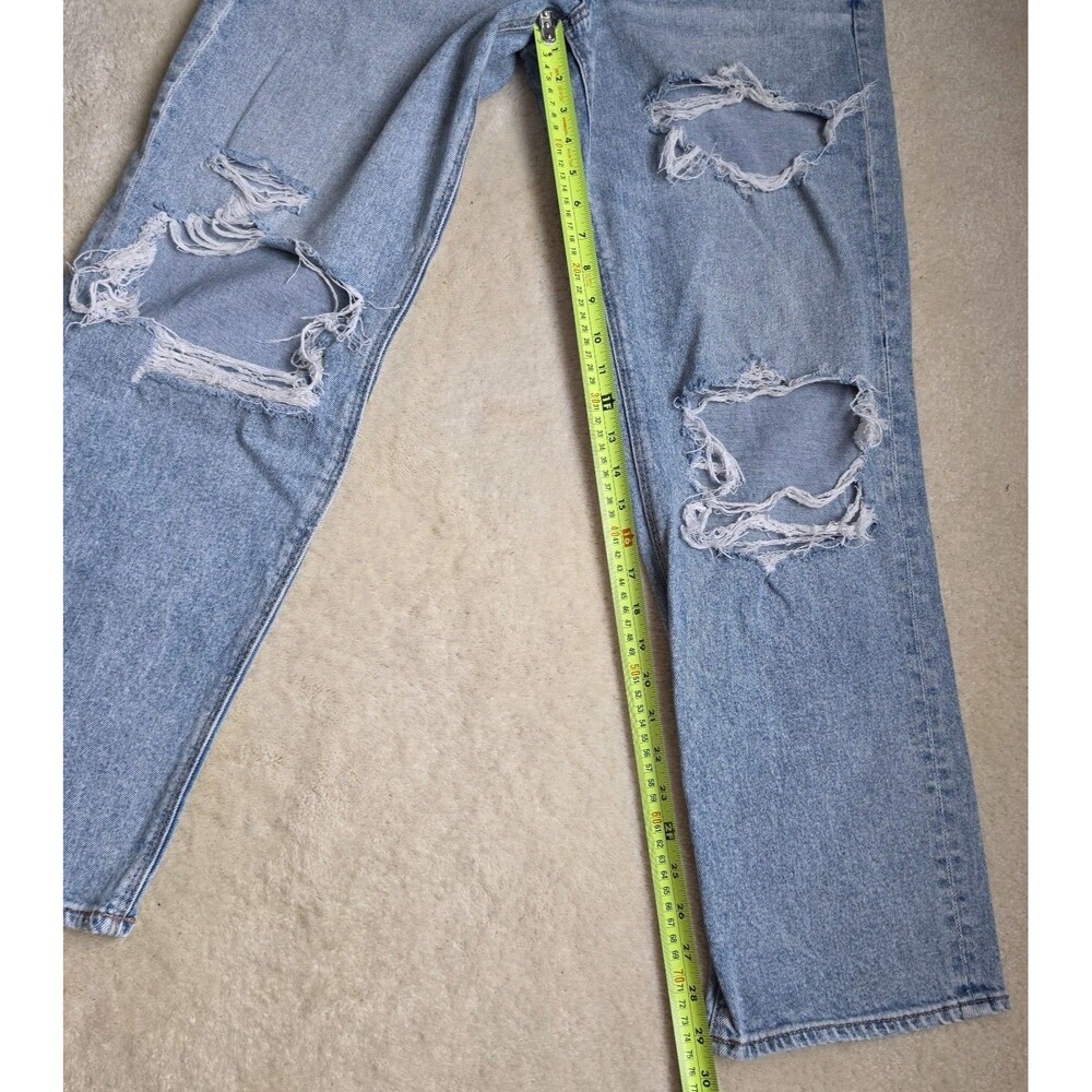 American Eagle Jeans Women Size 8 Curvy 90s Straight Med Blue Denim Distressed - Picture 4 of 10